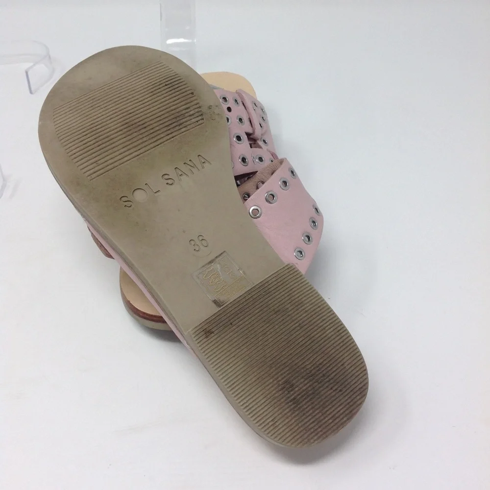 Sol Sana Pink Studded Foster Leather Sandals 36/6 - Picture 8 of 9